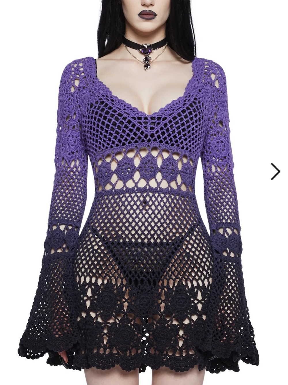 DOLLS KILL Widow Bottled Appetites Crochet Dress